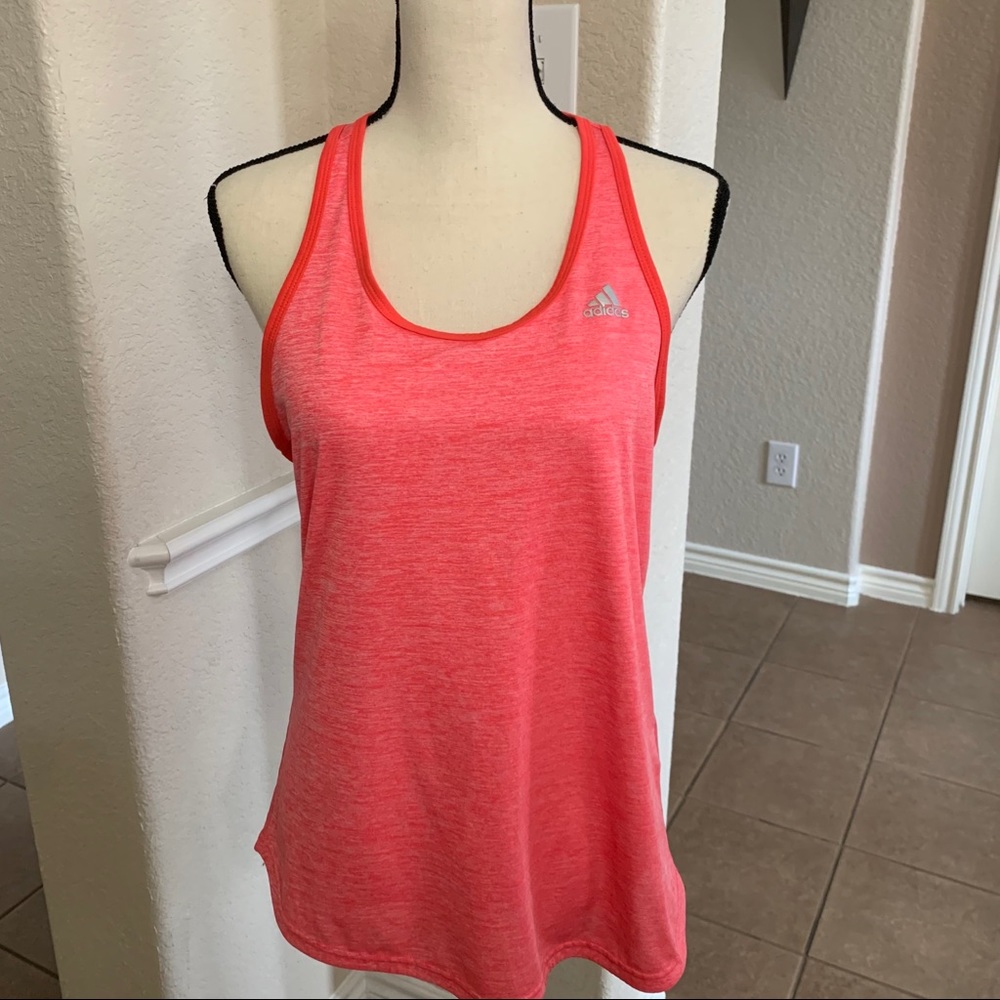 Adidas coral marled razorback athletic tank top Size L